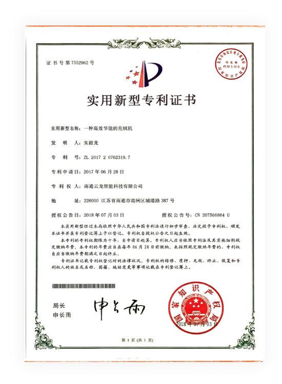  实用新型专利一种高校充绒机0628